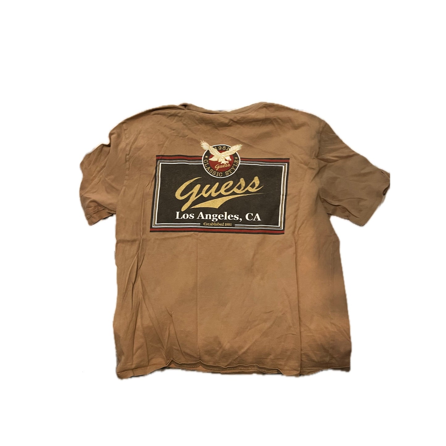 Guess Classic Style Beige T-Shirt Mens Medium