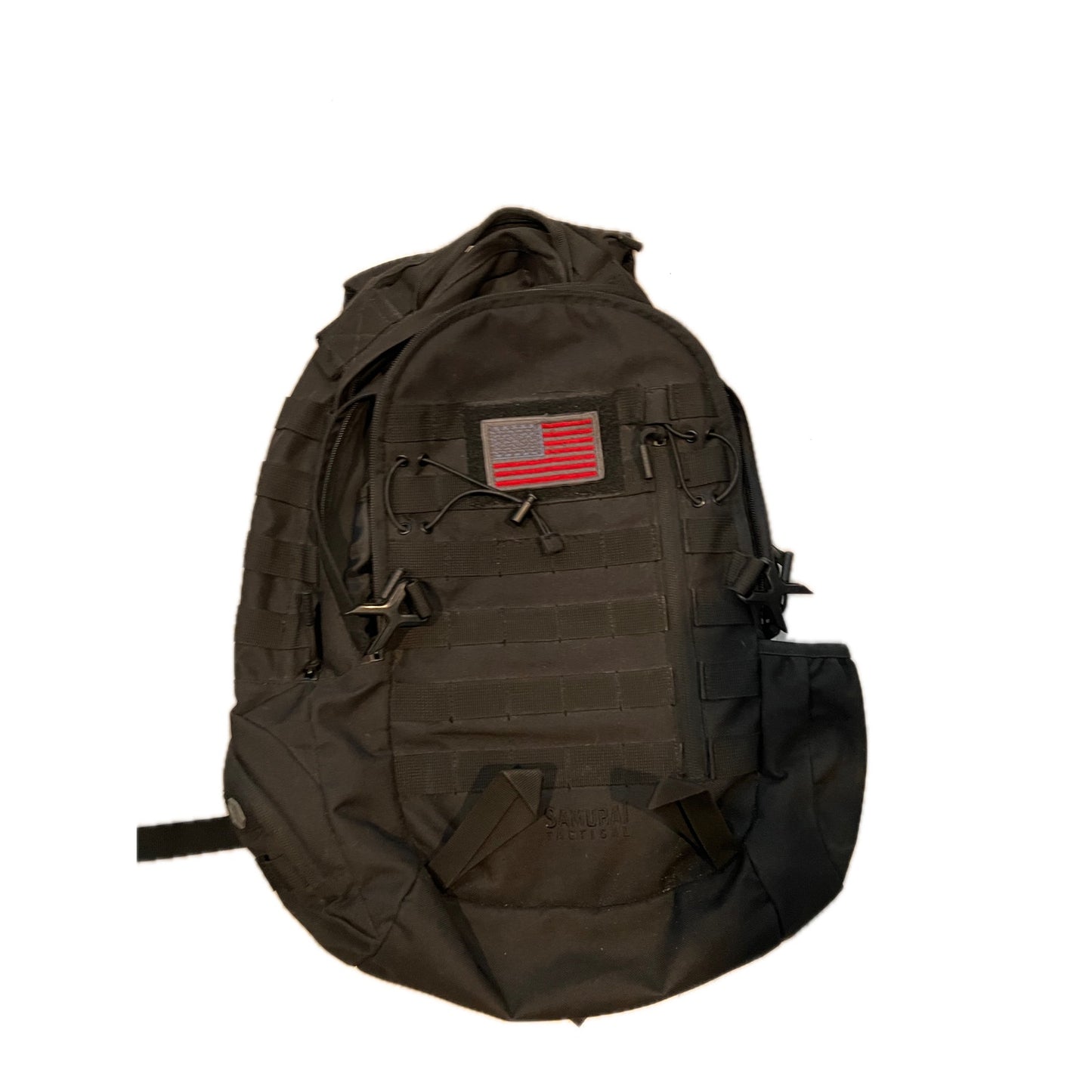 Sac à Dos Tactique Générique avec Patch Drapeau USA Noir 26L