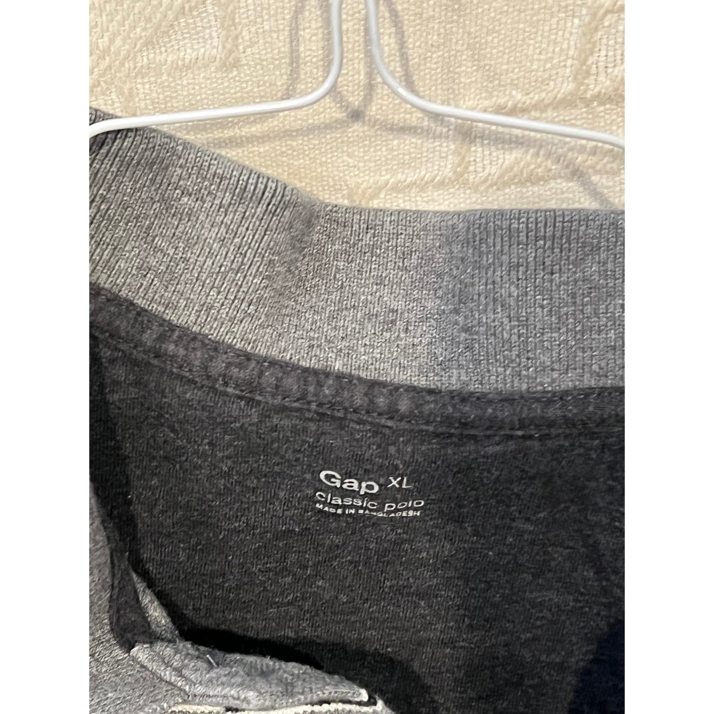The Gap Gray Striped Polo Shirt Mens XL