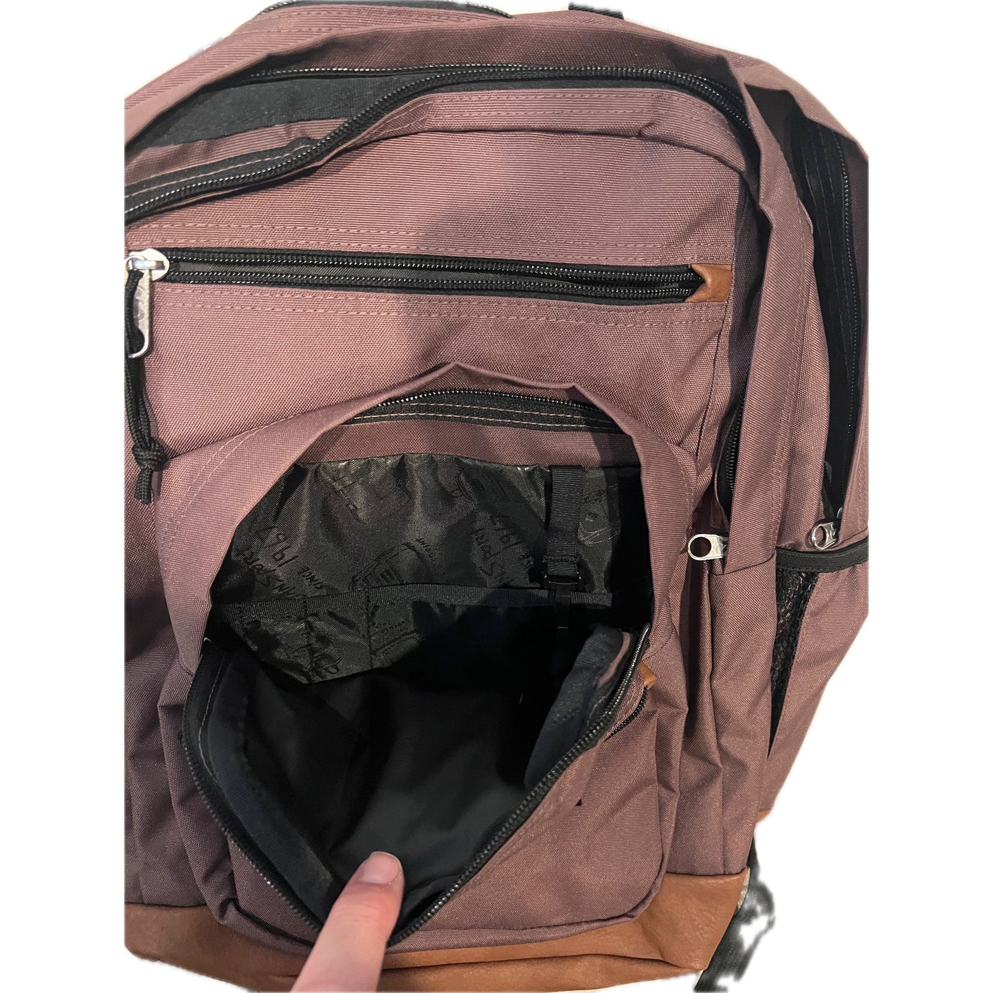 JanSport Cool Student School Backpack Black Brown Wine