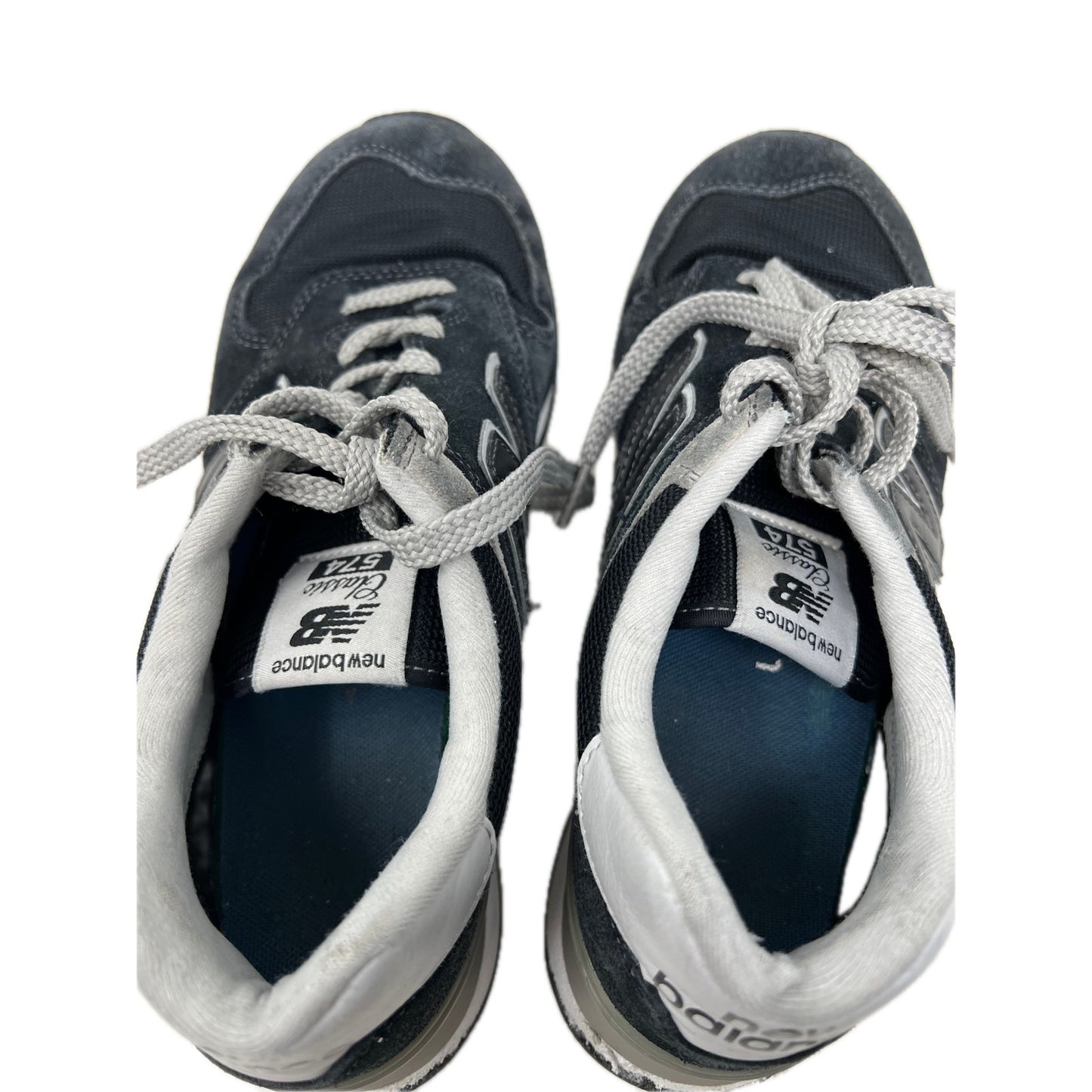 New Balance 574 Baskets Noires Grises Unisexe Homme 8 Femme 9.5