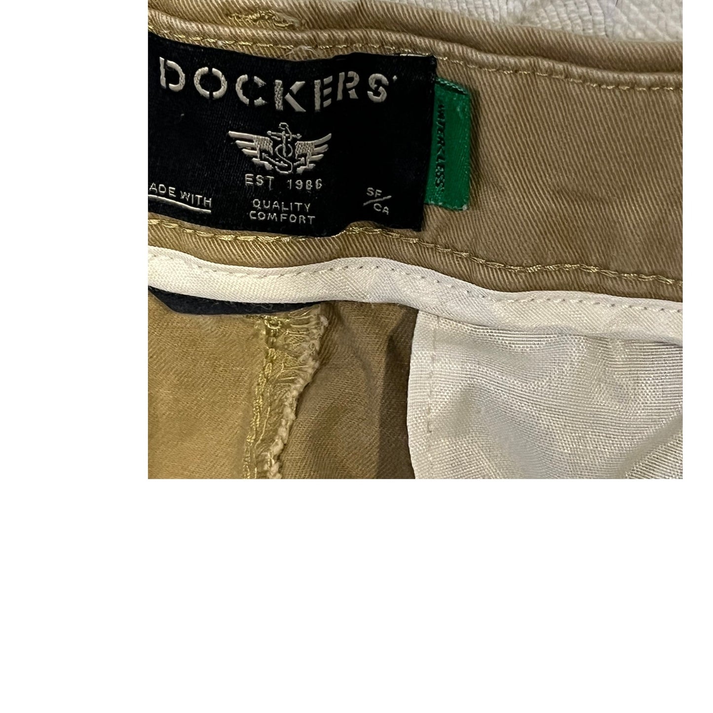 Dockers Chino caqui beige de corte recto alto para hombre 34x26