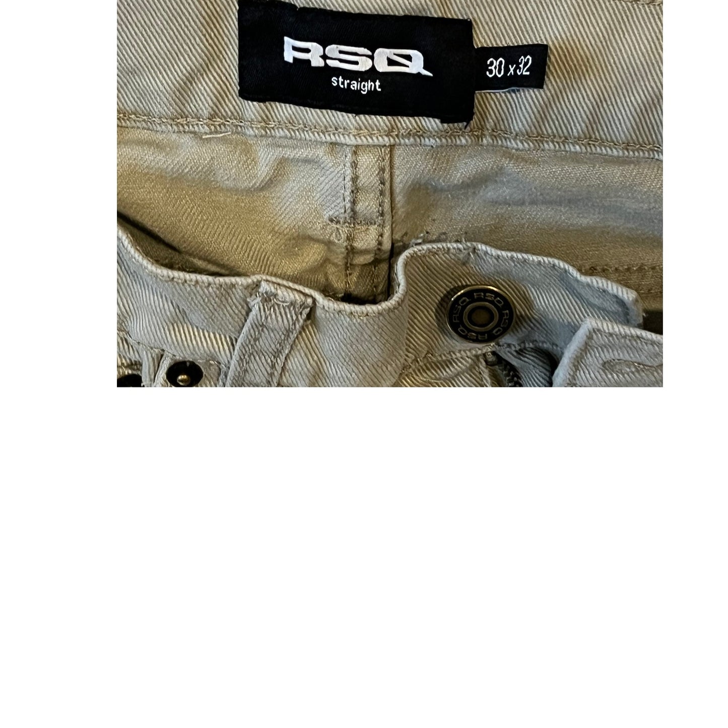 RSQ Straight Beige Gray Jeans Mens 30x32