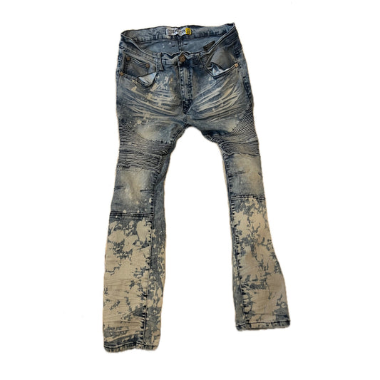 Demolition Statement Distressed Slim Ribbed Jeans Mens 32x28