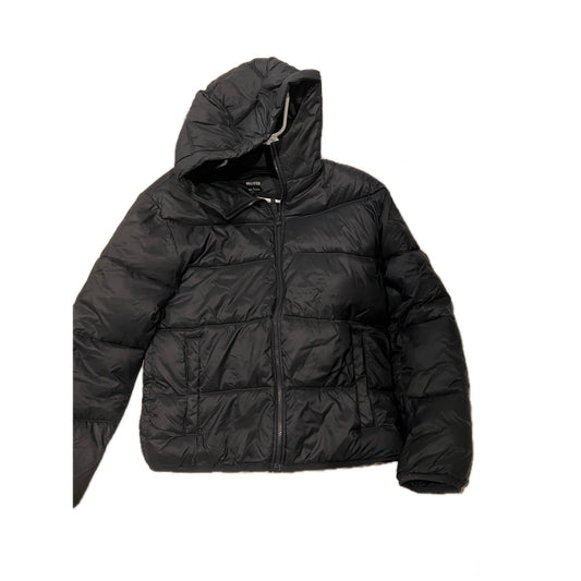 Hollister Black Hooded Puffer Mens Large