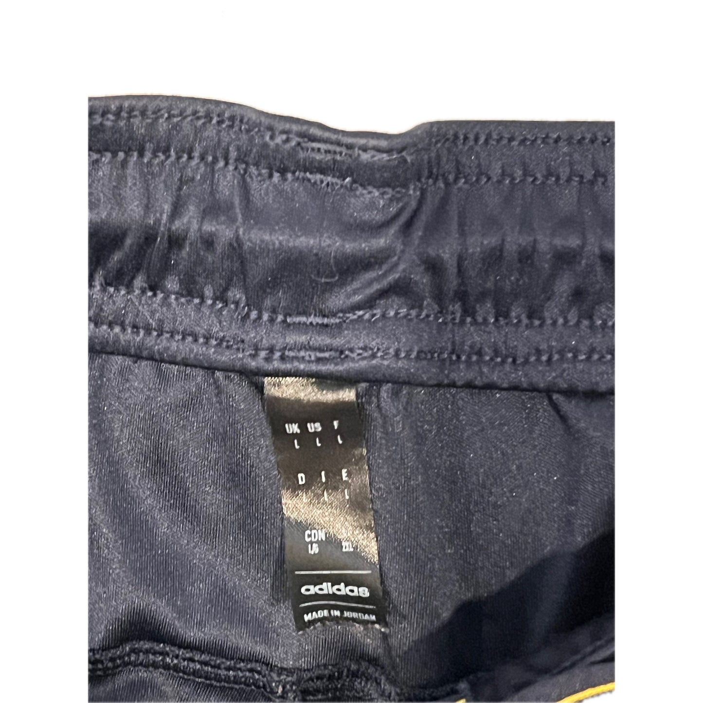 Adidas Three Strip Black Gold Shorts Mens Large 8" Inseam