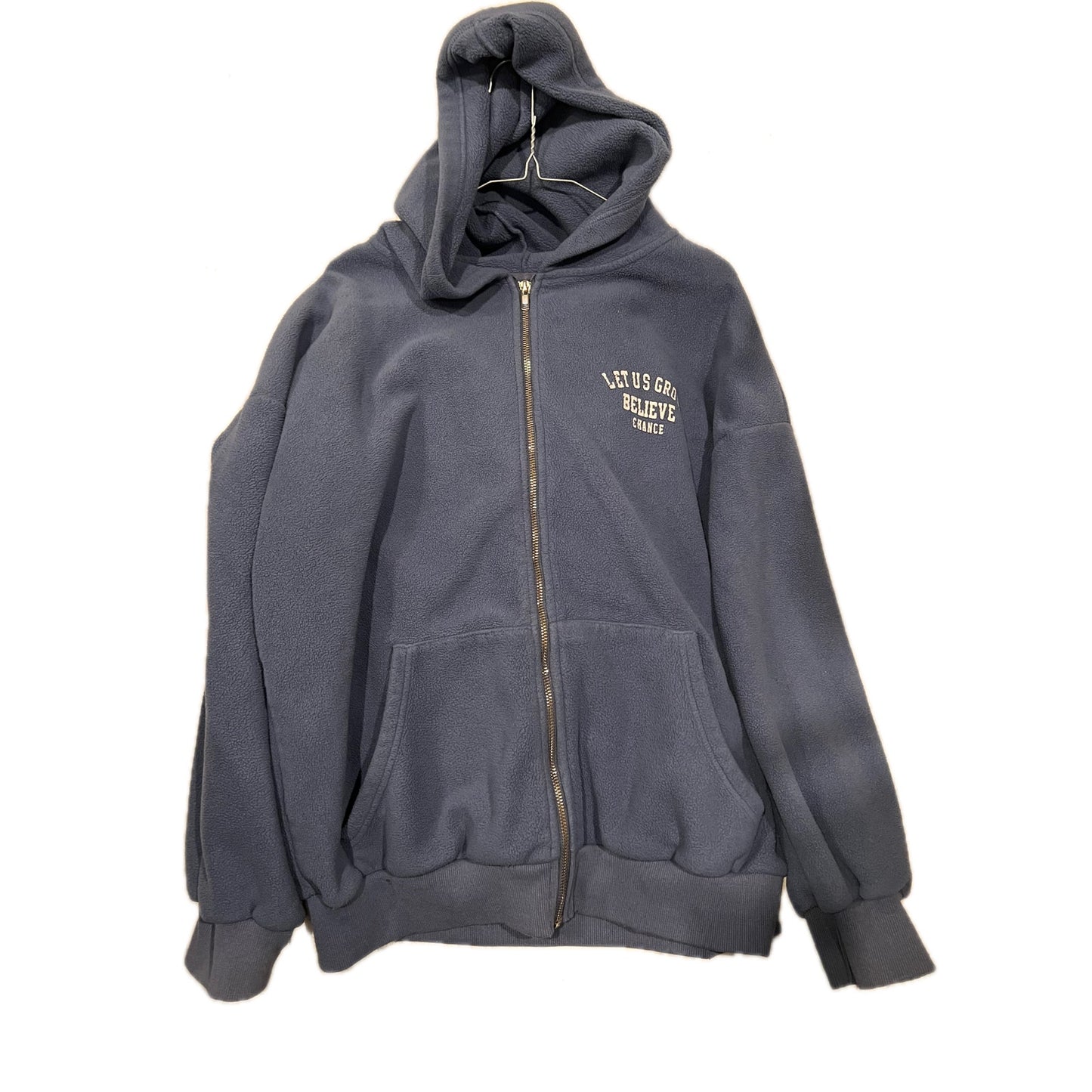 Dazy Lavender Let Us Grow Believe Chance Zip Hoodie Mens Med