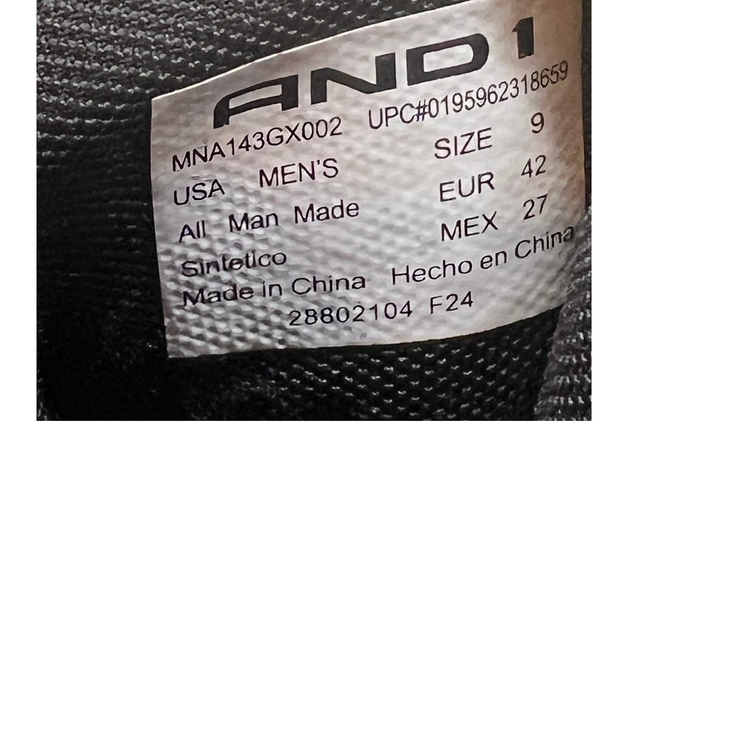 AND1 Backcut Black Basketball High-Top Sneaker Mens 9