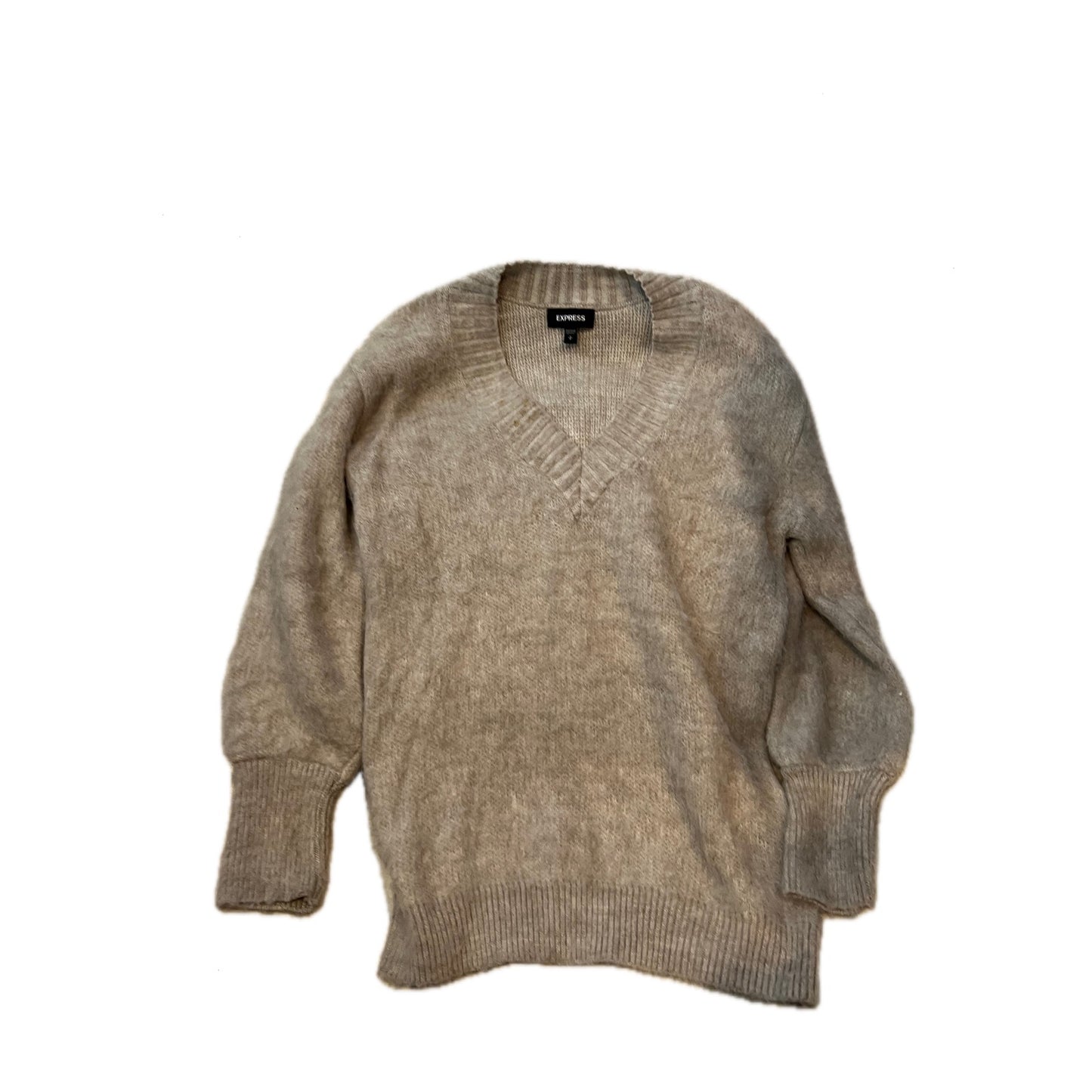 Pull col en V/col rond beige femme petite taille