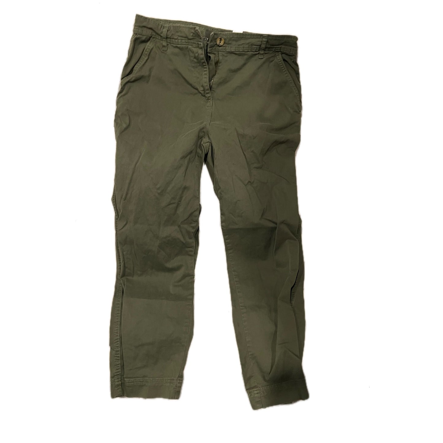 Jordan Craig Pantalones chinos verdes de frente plano para hombre 34x28