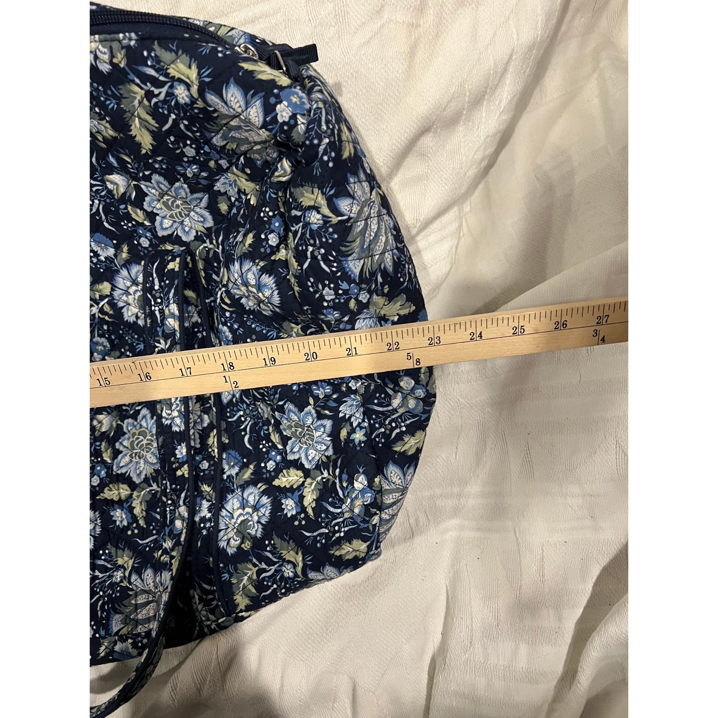 Traveland Blue Flower Print Quilted Duffel/Tote Bag 22x18x8