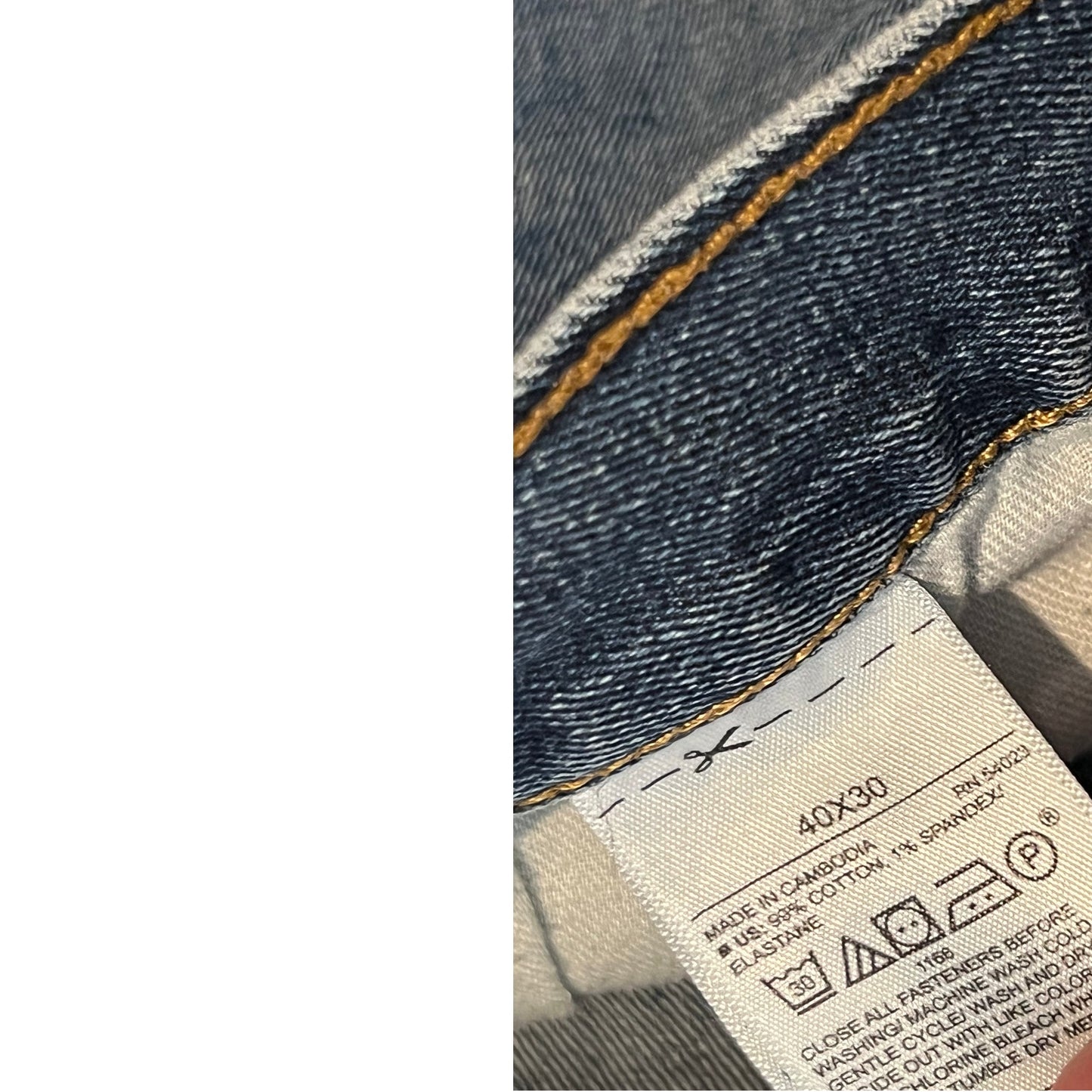 Old Navy Straight Fit Blue Jeans Mens 40x30