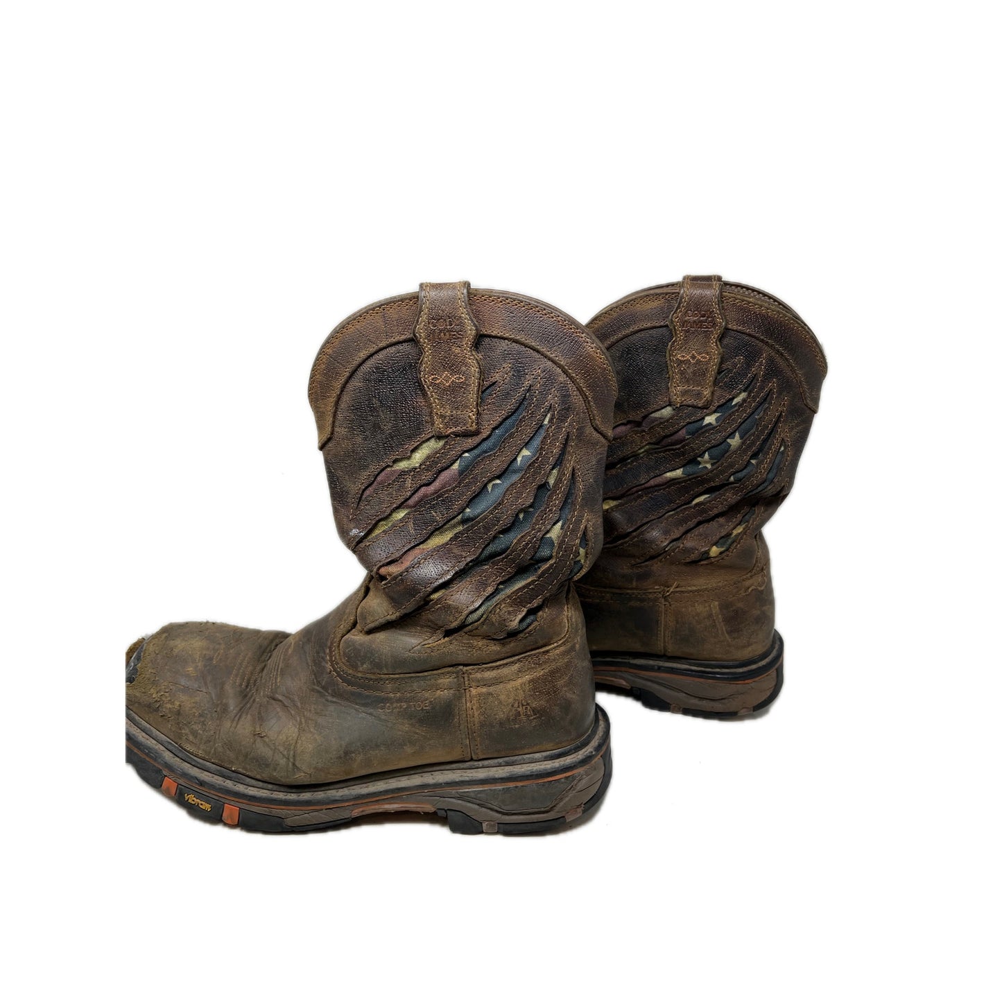 Cody James 11" Flag Wstrn Wrk Boots Nano Comp Toe Mens 11.5D