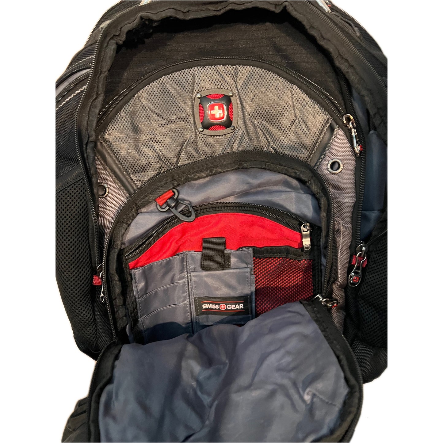 Swiss Gear synergy Laptop Backpack Black Gray Red w Uline