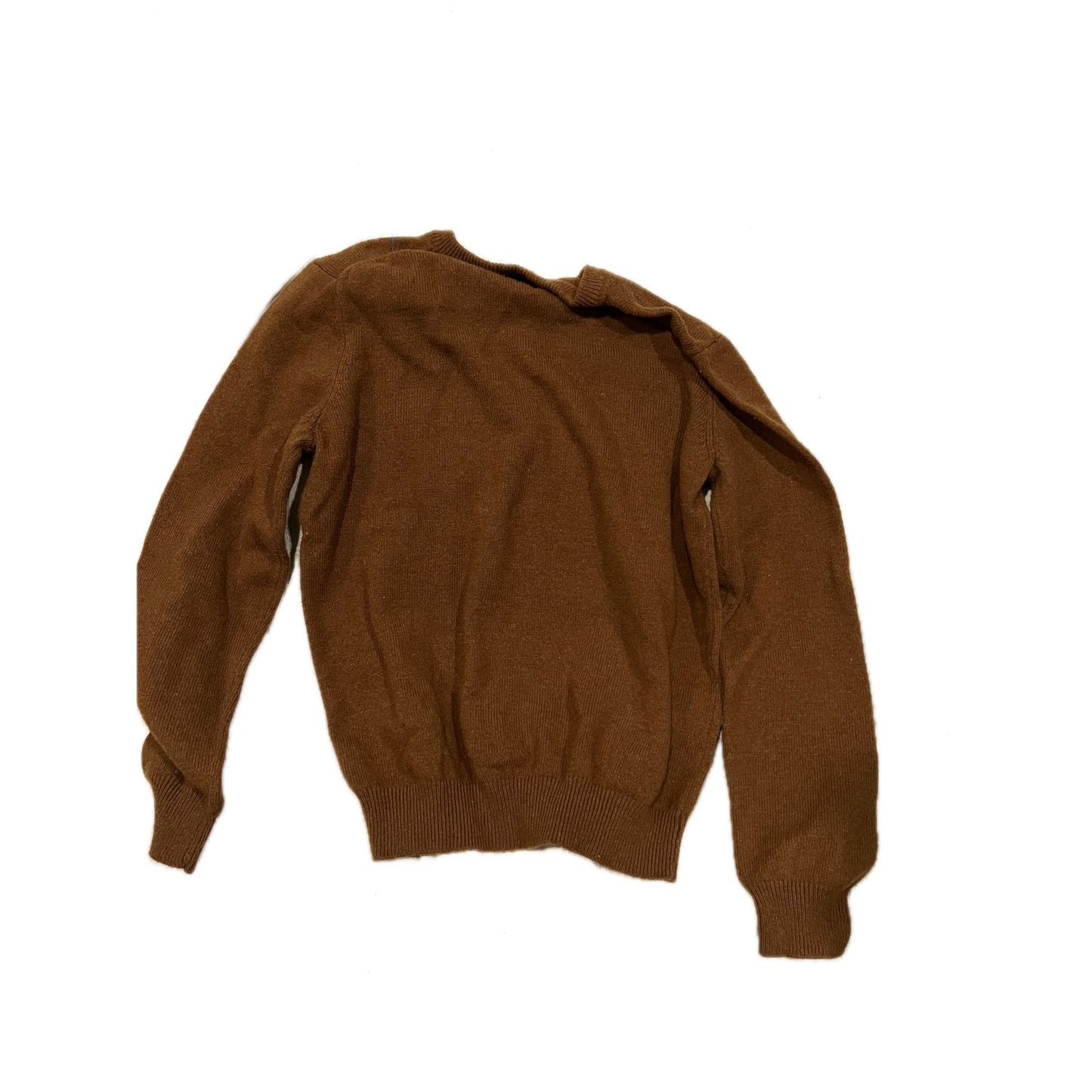 Sudadera con cuello en V de Joe Fresh, color marrón/óxido, talla grande de mujer, mediana unisex
