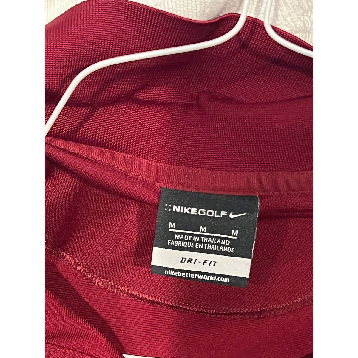 Nike Dri-Fit Red Burgundy Golf Shirt, Men's Med