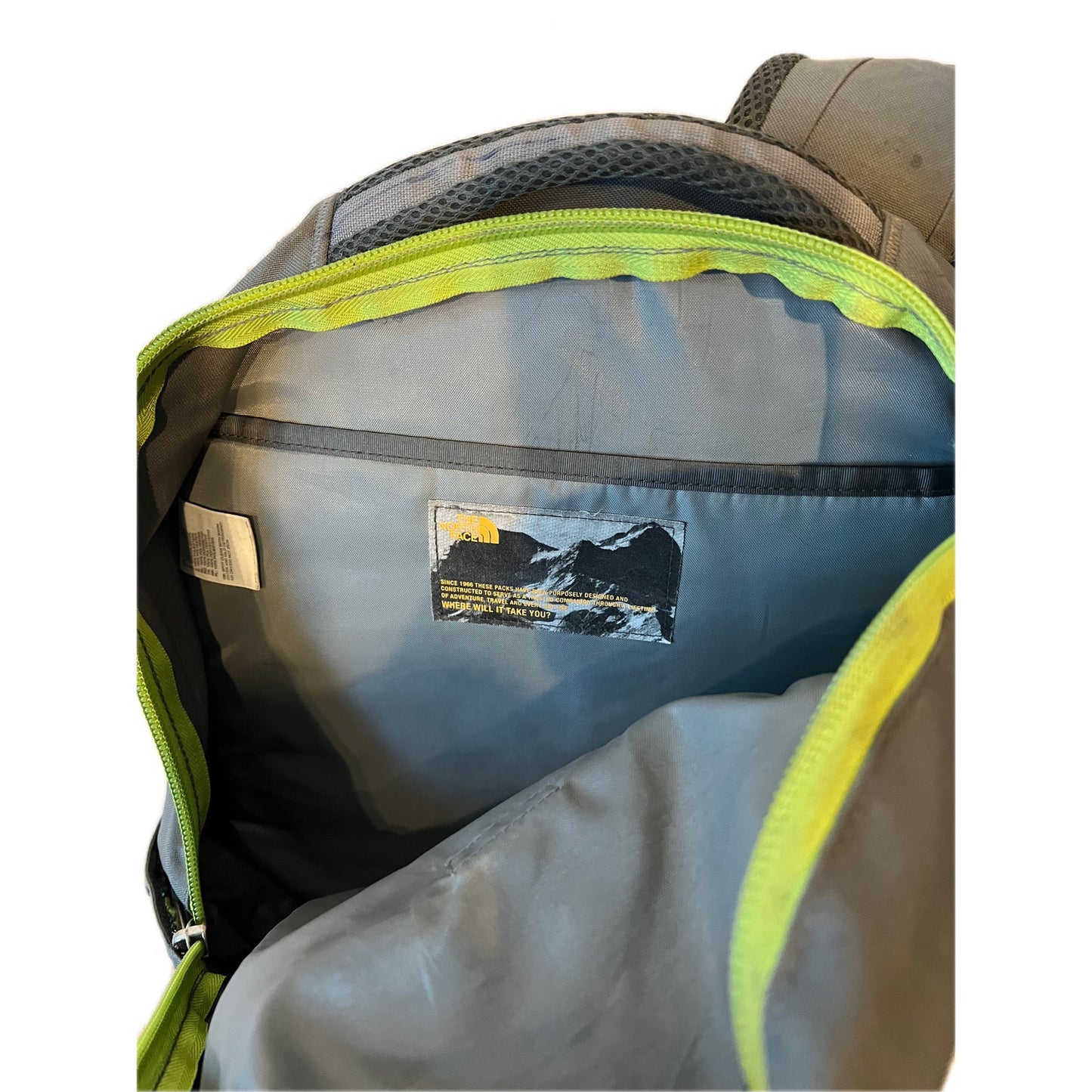 The North Face Jester Gray Lime Backpack