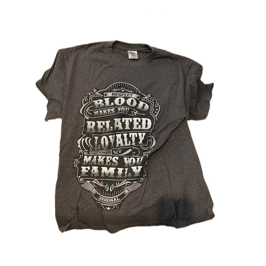 Le sang fait de toi un parent, la loyauté fait de toi une famille. T-shirt Shaka XL