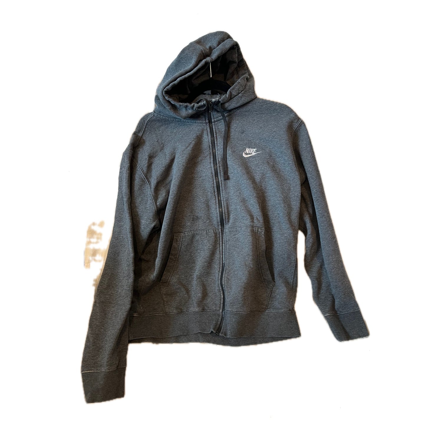 Sudadera con capucha y cremallera Nike gris para hombre, talla M