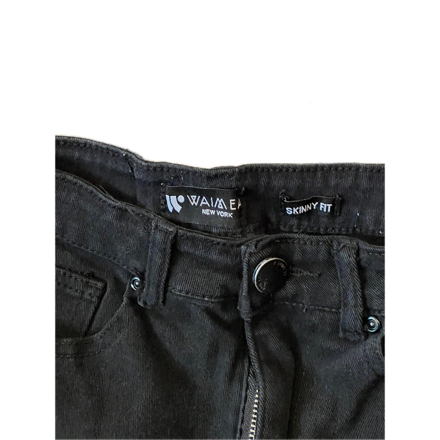 Waimea Skinny Fit Streetwear Black Jeans Mens 30x30