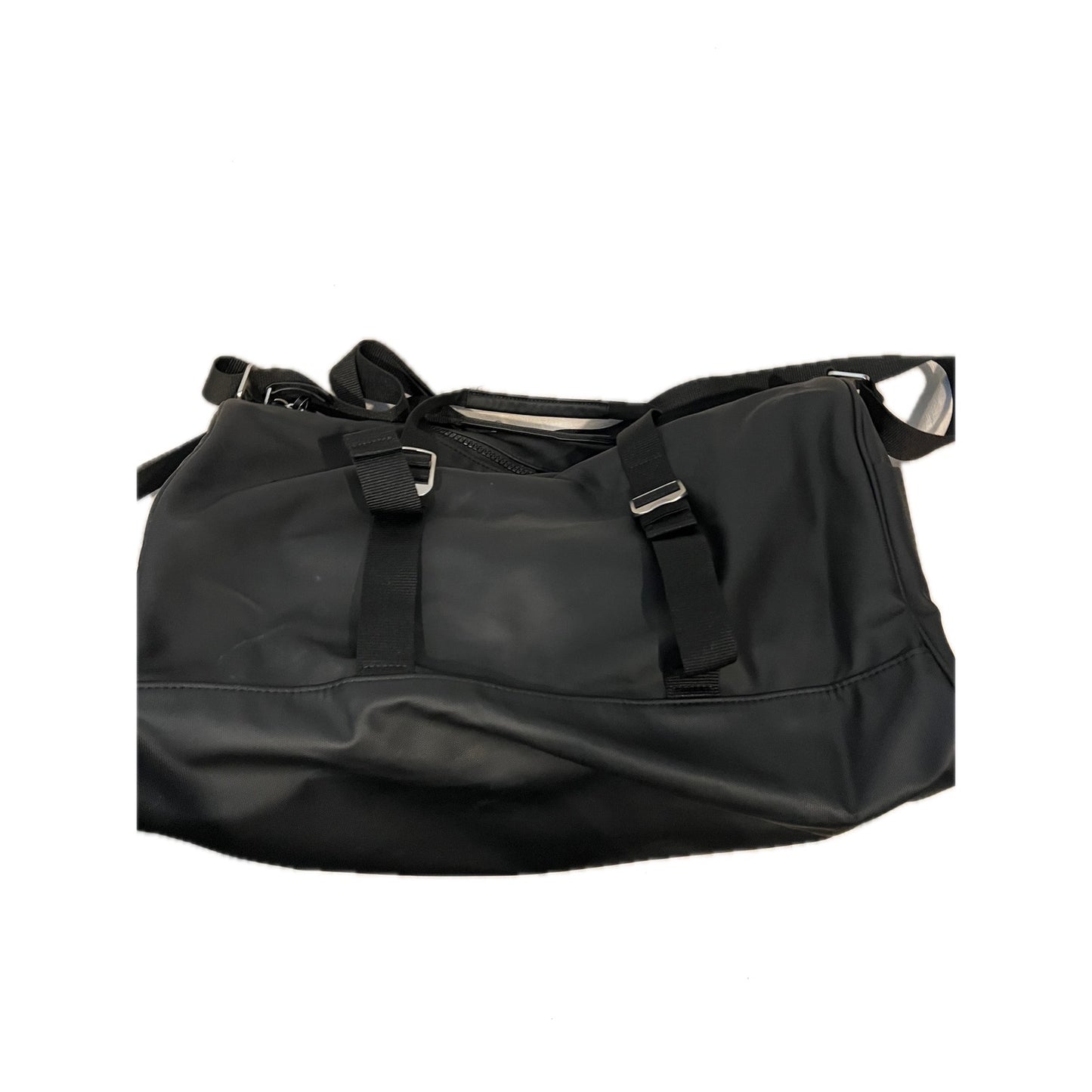 Polyester Faux Leather Black Duffel Bag 18"x10"x10"