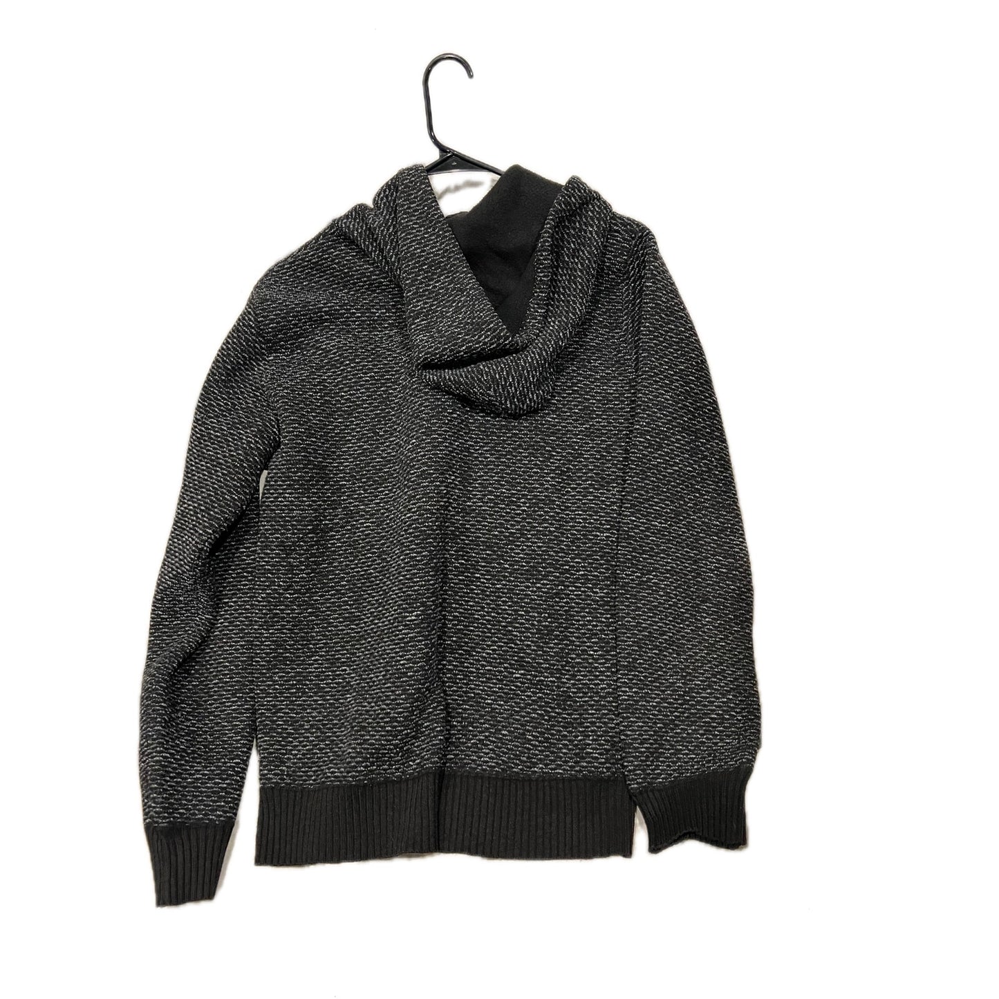 Sudadera con capucha y cremallera completa North Pole & More, de punto, color negro y gris, para hombre, talla grande