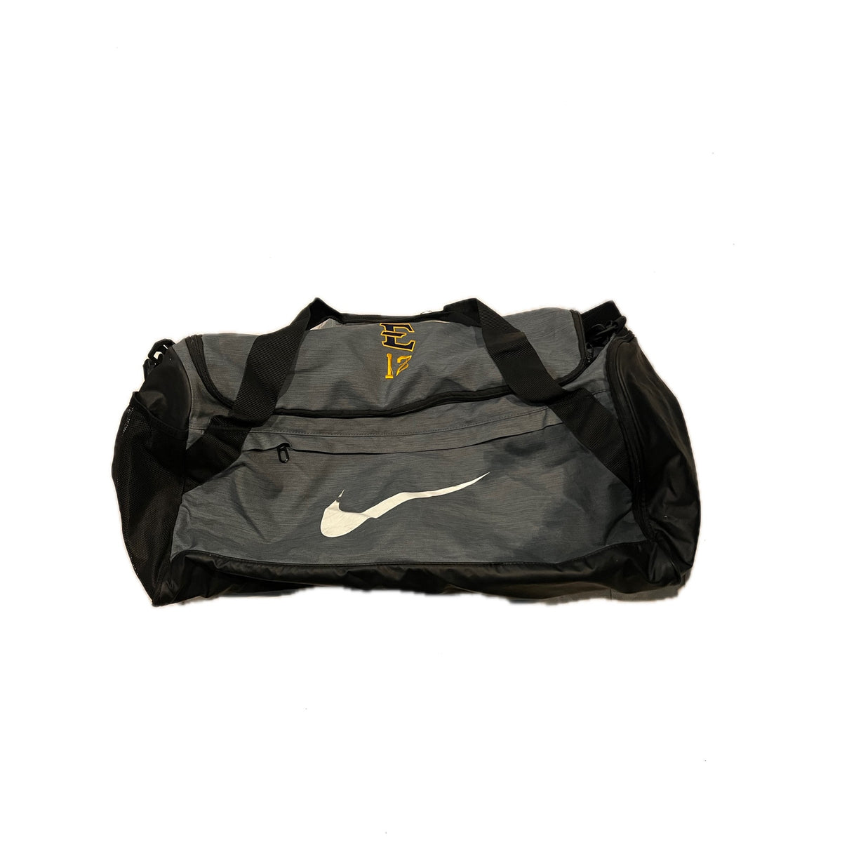 Nike Brasilia 9.5 Gray Black Medium 60L Duffel Gym Bag