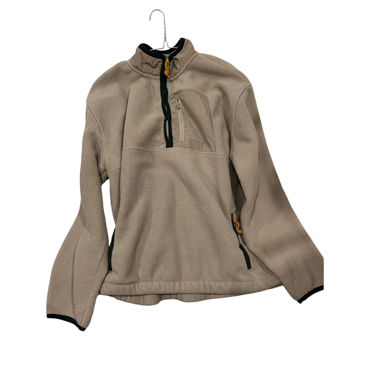 Gap 1/4 Cremallera Beige Crema Ribete Azul Forro Polar Hombre XL
