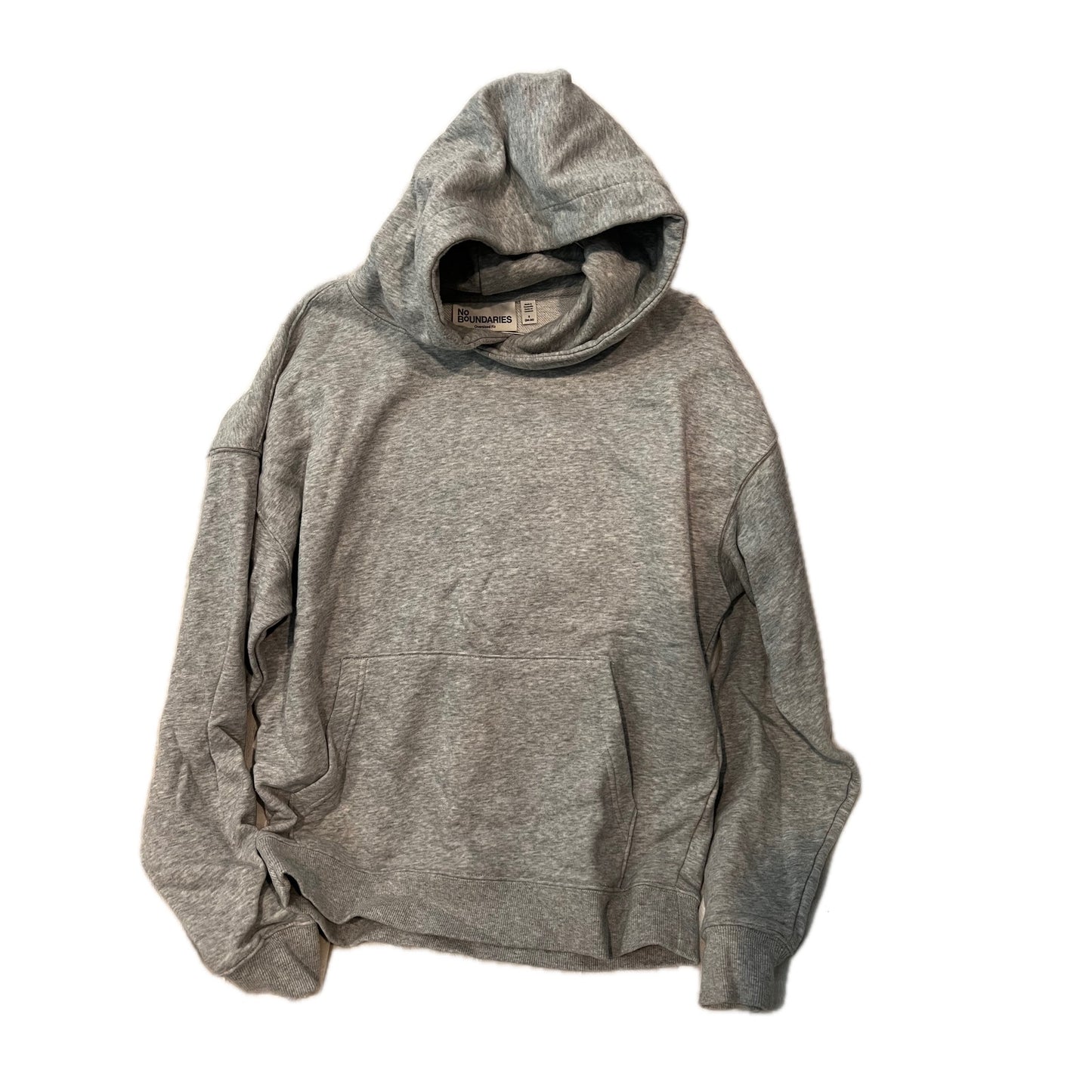 Sudadera con capucha grande de punto gris No Boundaries para hombre, talla pequeña