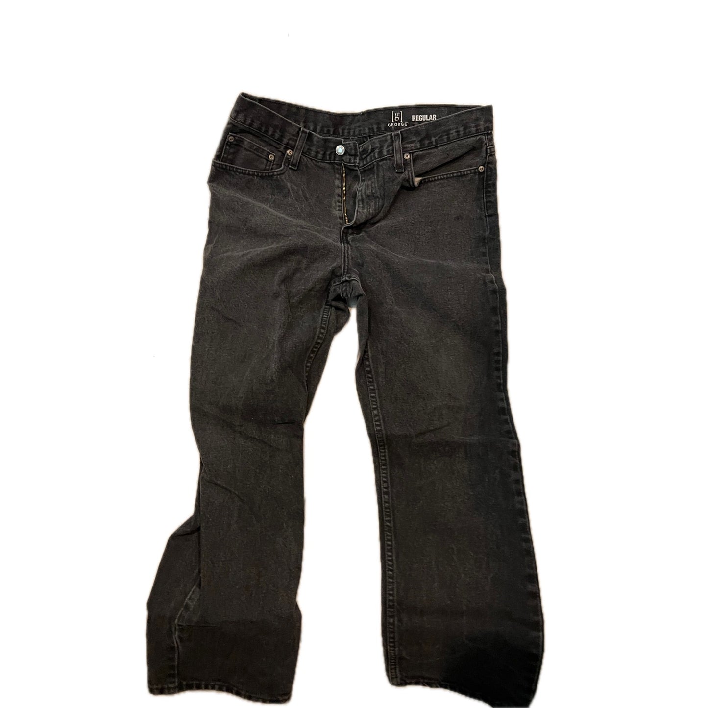 George Regular Black Jeans Mens 34x30