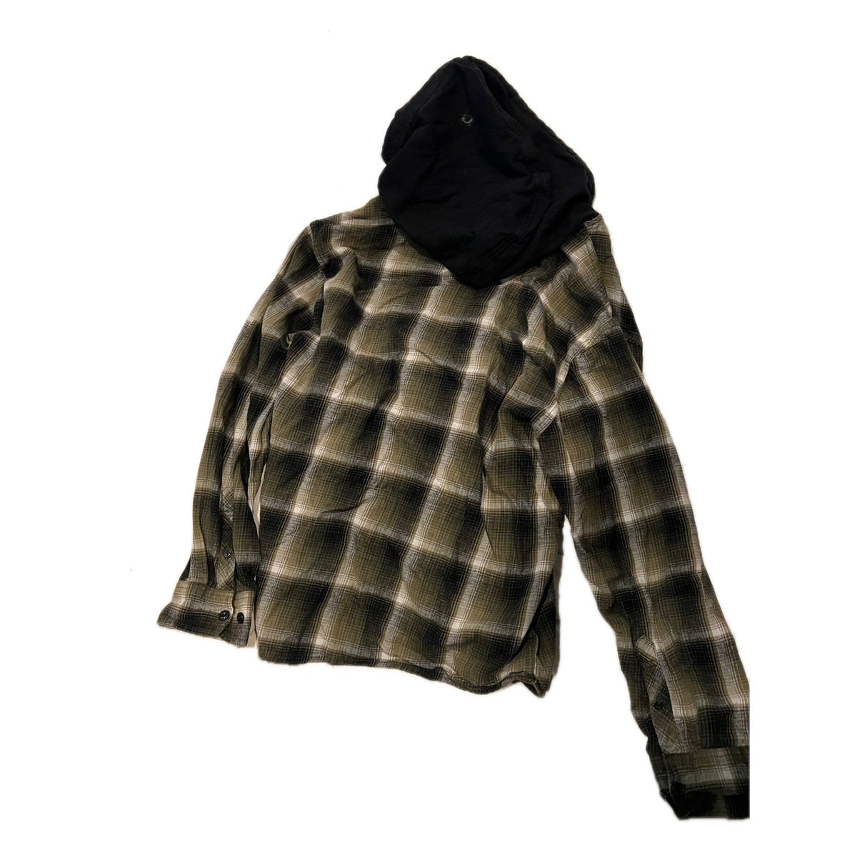 No Boundaires Loose Fit Flannel Hooded Shacket Men Small