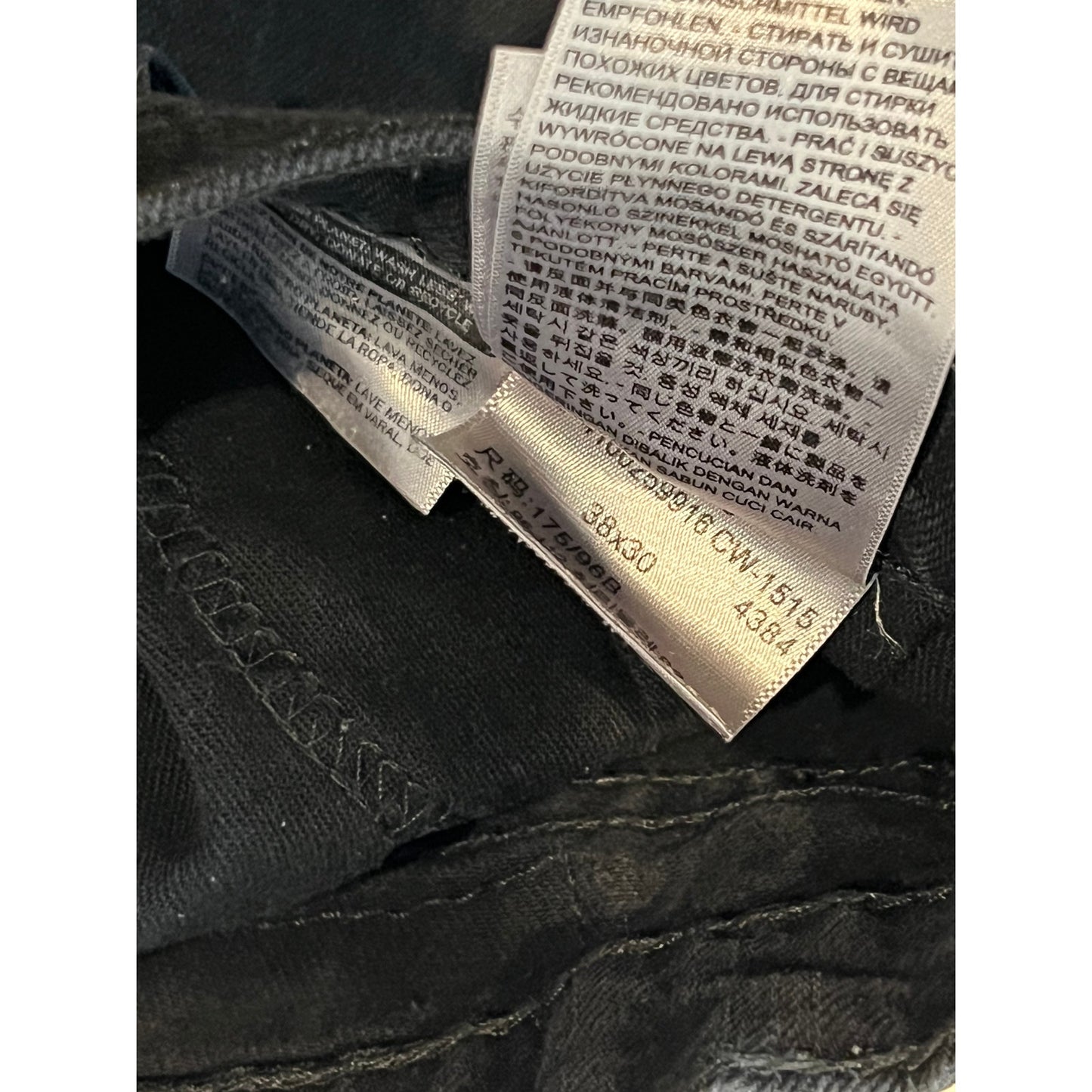 Levi's Signature Black Straight Jeans Men's 38x30