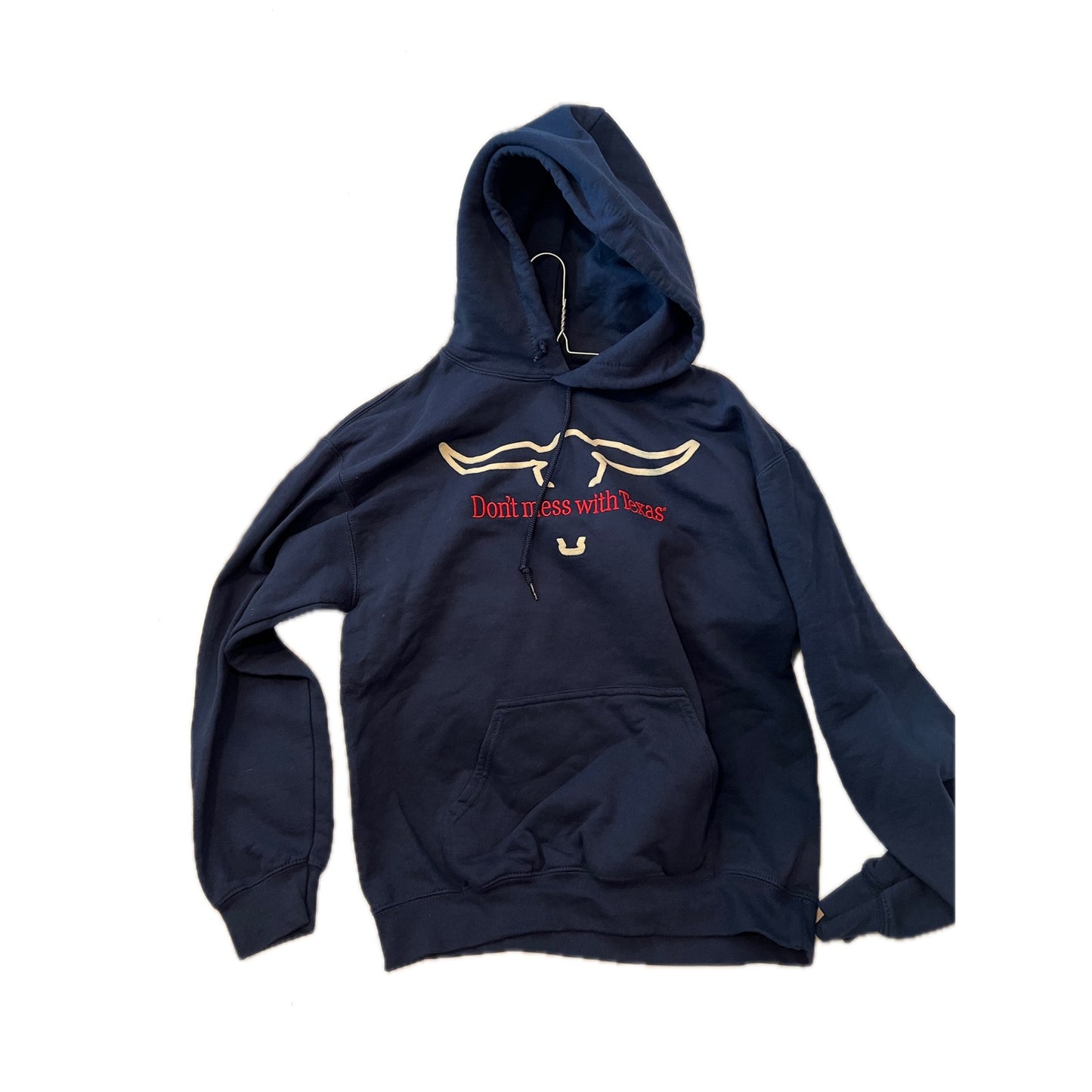 Gildan Don't Mess W Texas Navy Blue Pullover hoodie Mens Med