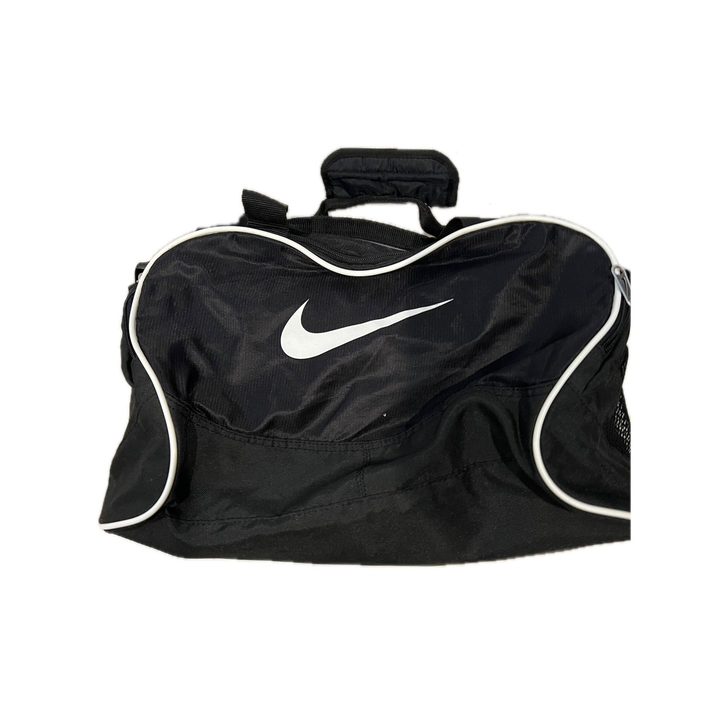 Nike Small Black White Duffel Gym Bag 16"x8"x8"