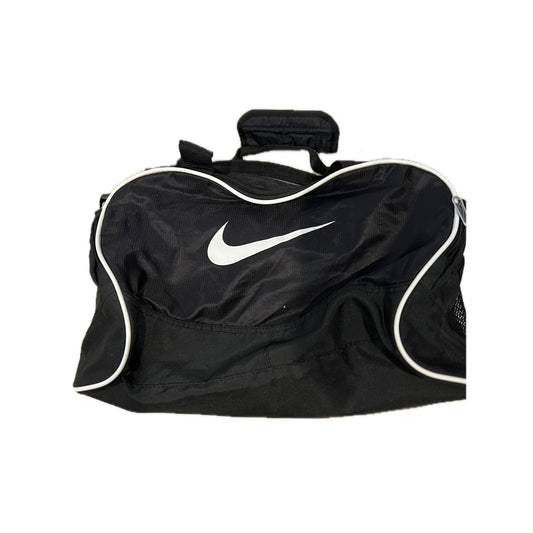 Nike Small Black White Duffel Gym Bag 16"x8"x8"