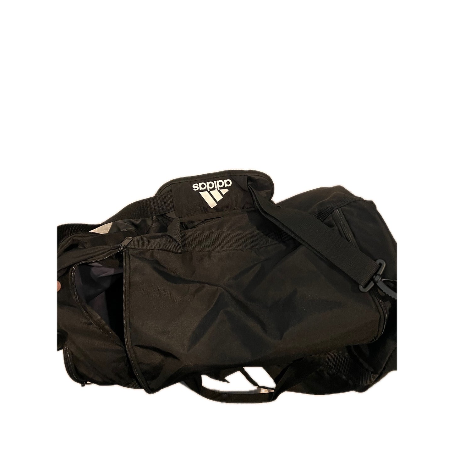 Adidas Defender Medium 20"x12"x10" White Black Duffel Bag