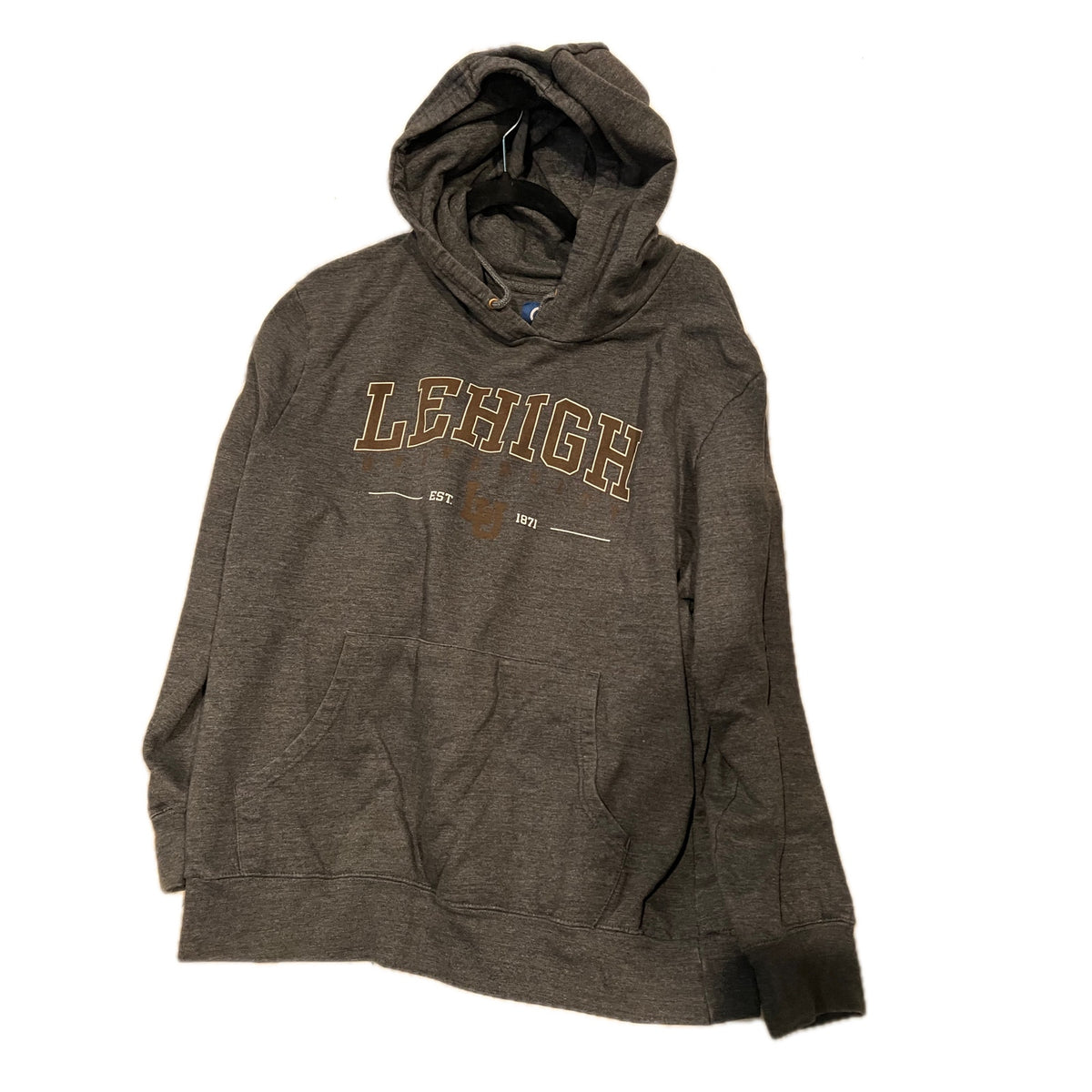 LeHigh University Blue 84 Gray Hoodie Mens 2XL