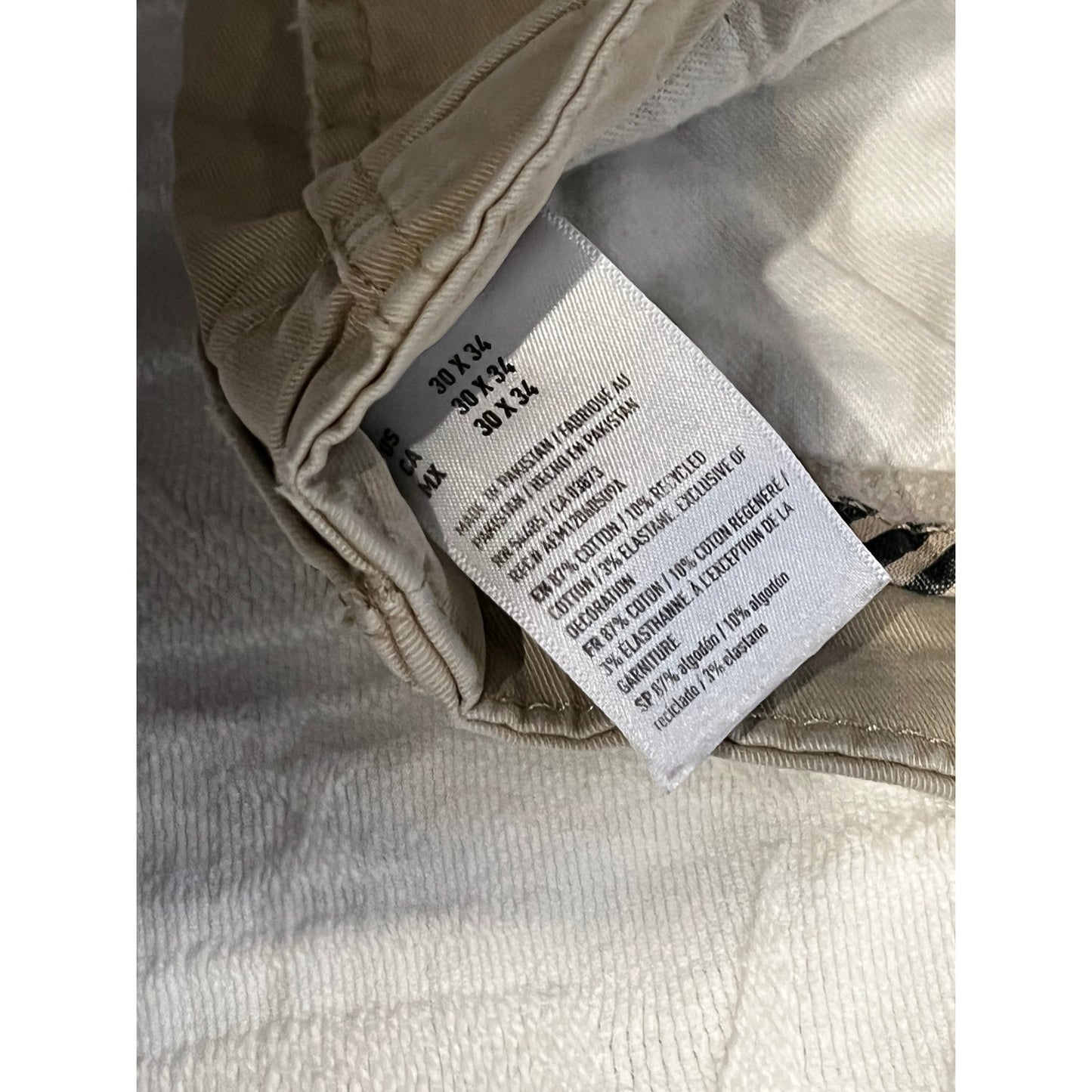 American Eagle Jeans Beige Ajuste Delgado Hombre 30x34