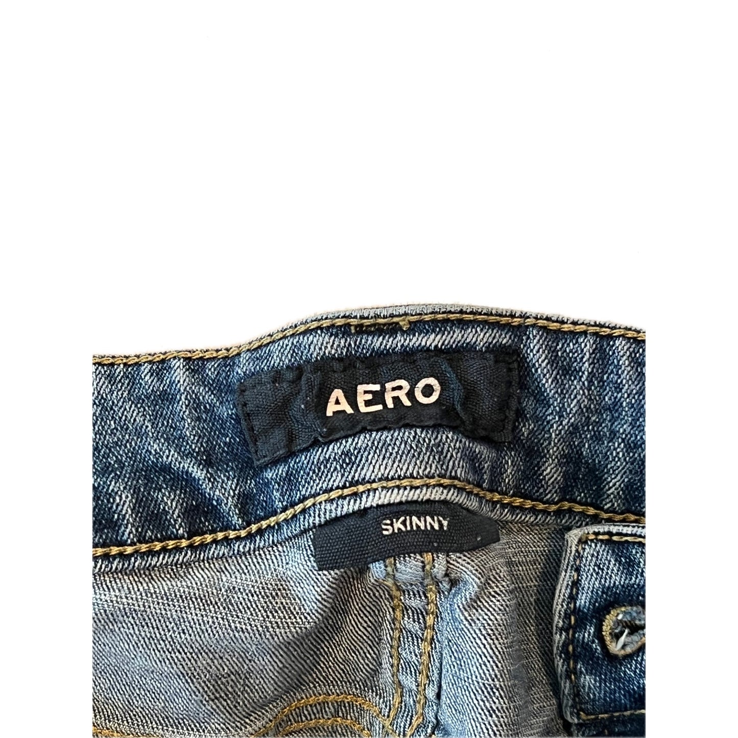 Aero Skinny Blue Jeans Mens 40x32