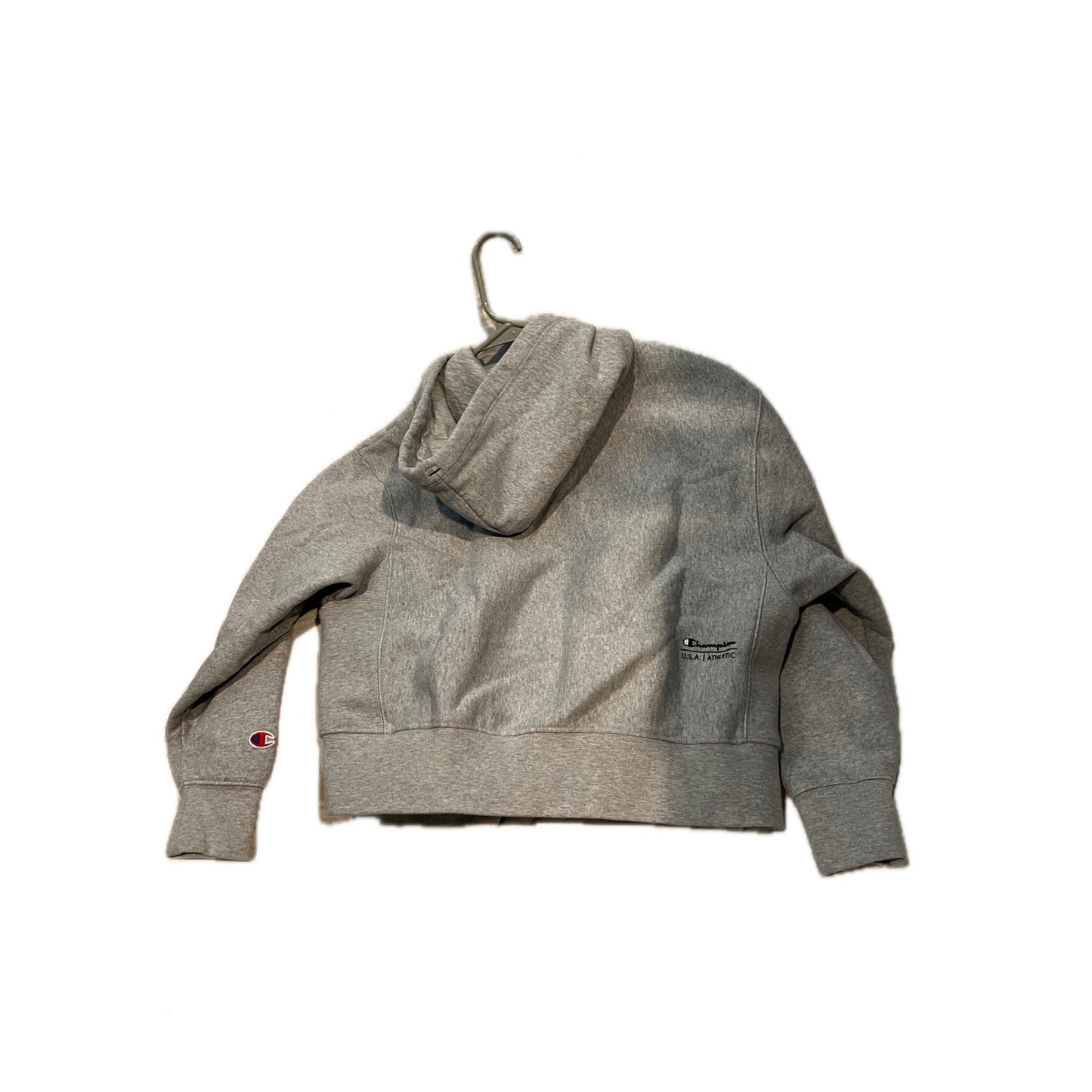 Champion Gray Cropped Full Zip Hoodie Womans Small
