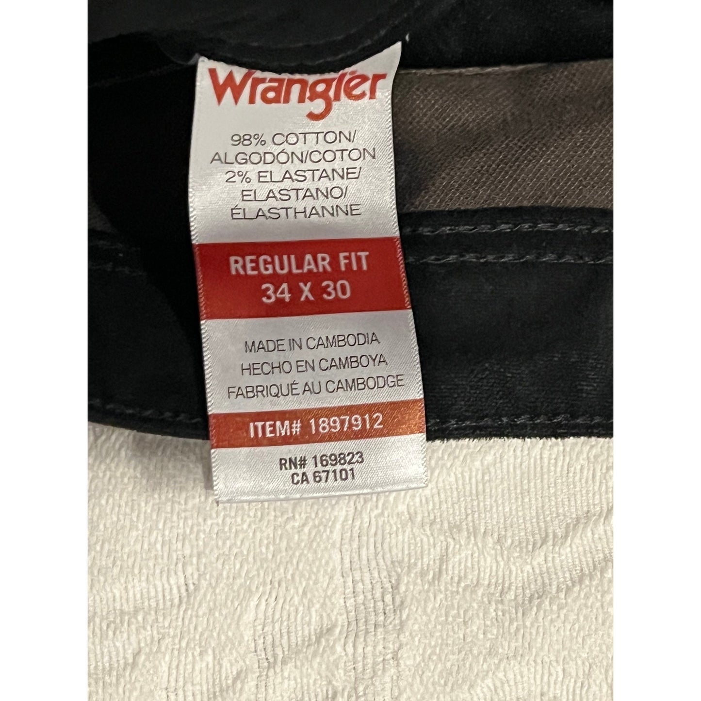 Pantalones de trabajo Carpenter Wrangler marrones para hombre 34x30