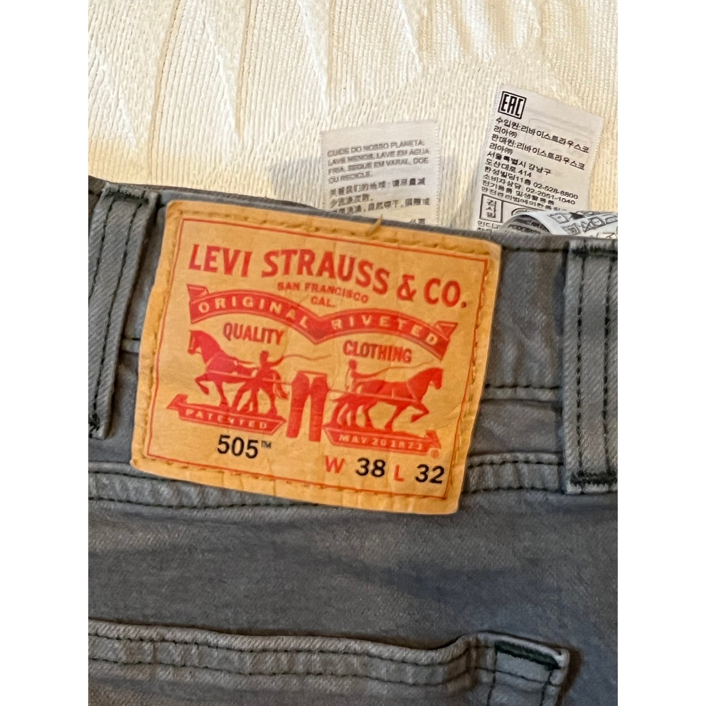 Levi's 505 Tan Regular Straight Leg Jeans para hombre 38x32