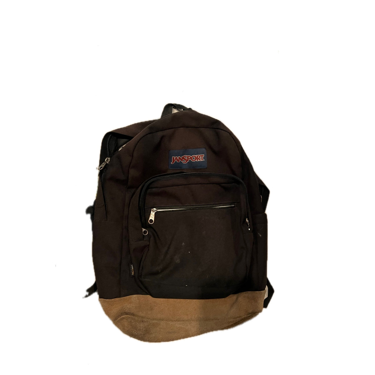 JanSport Right Pack 3 Section Black Brown Suede Backpack