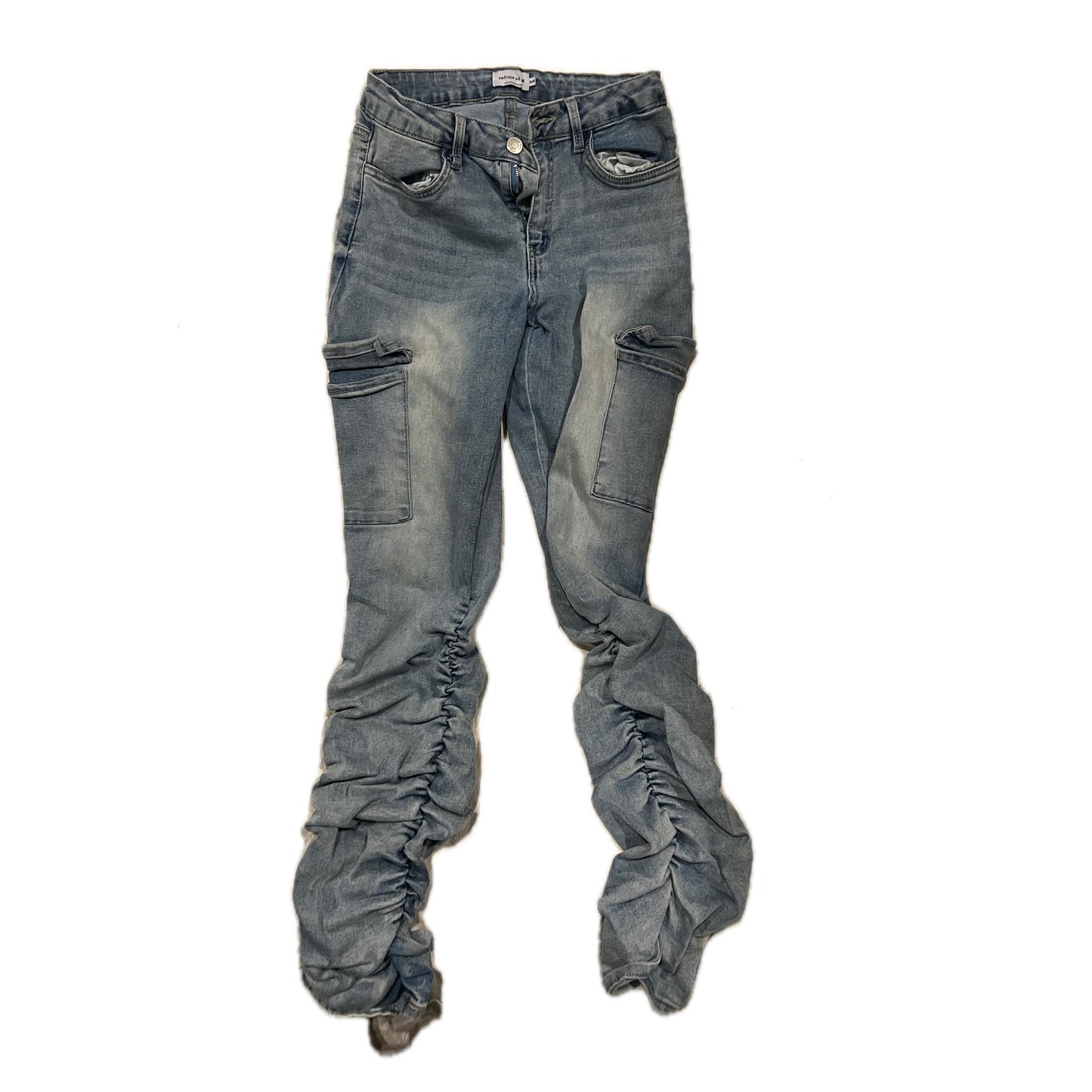 Refuge Stonewash Jeans Largos Fruncidos Unisex 26x33