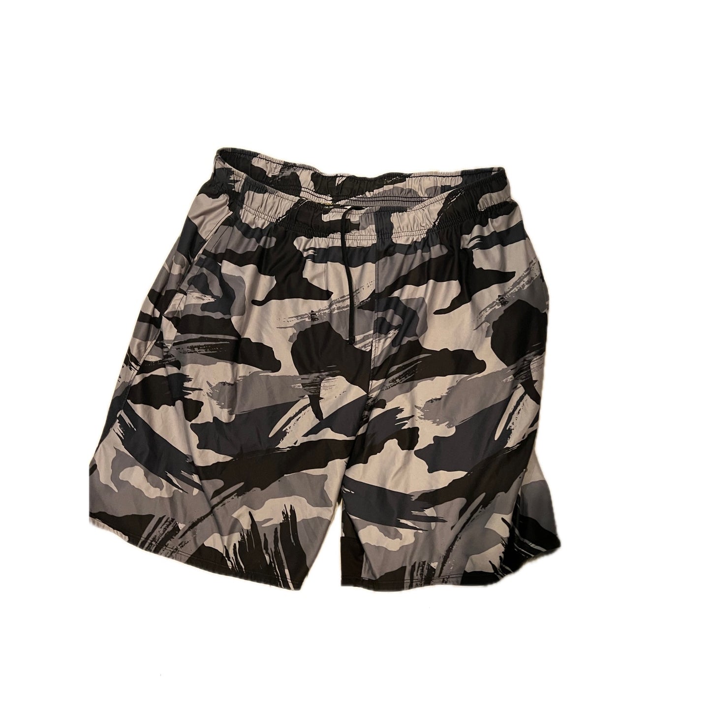 Athletic Works Gray Black Camo Training Shorts Size L 36-38