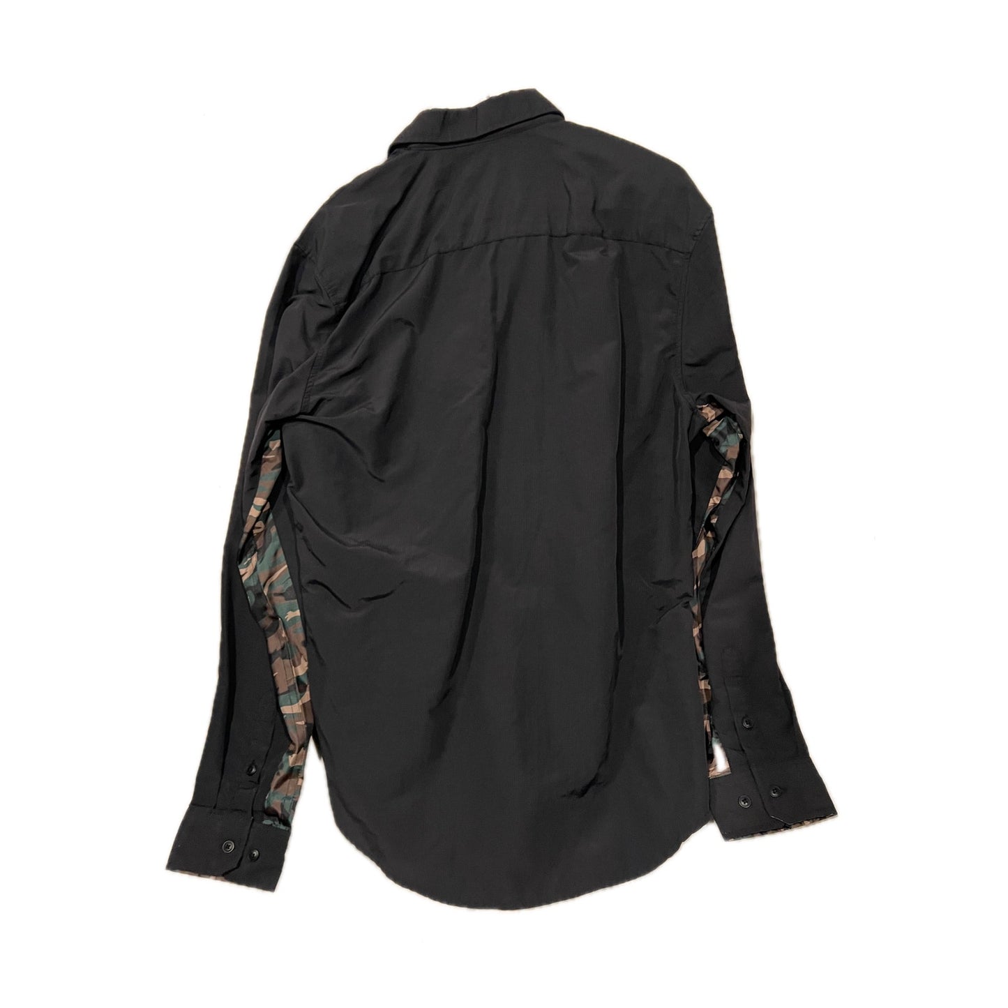 Nomad Black Green Camo Long Sleeve Button Down Shirt Med