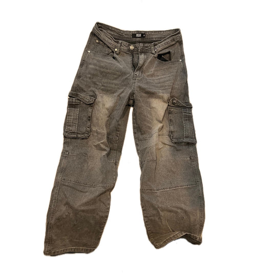 Pantalones cargo de mezclilla Pipeline Brand negros o grises descoloridos Unisex 30x28