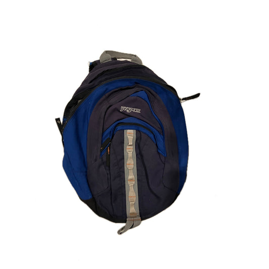 Mochila JanSport Vintage de 3 secciones azul, gris y negra