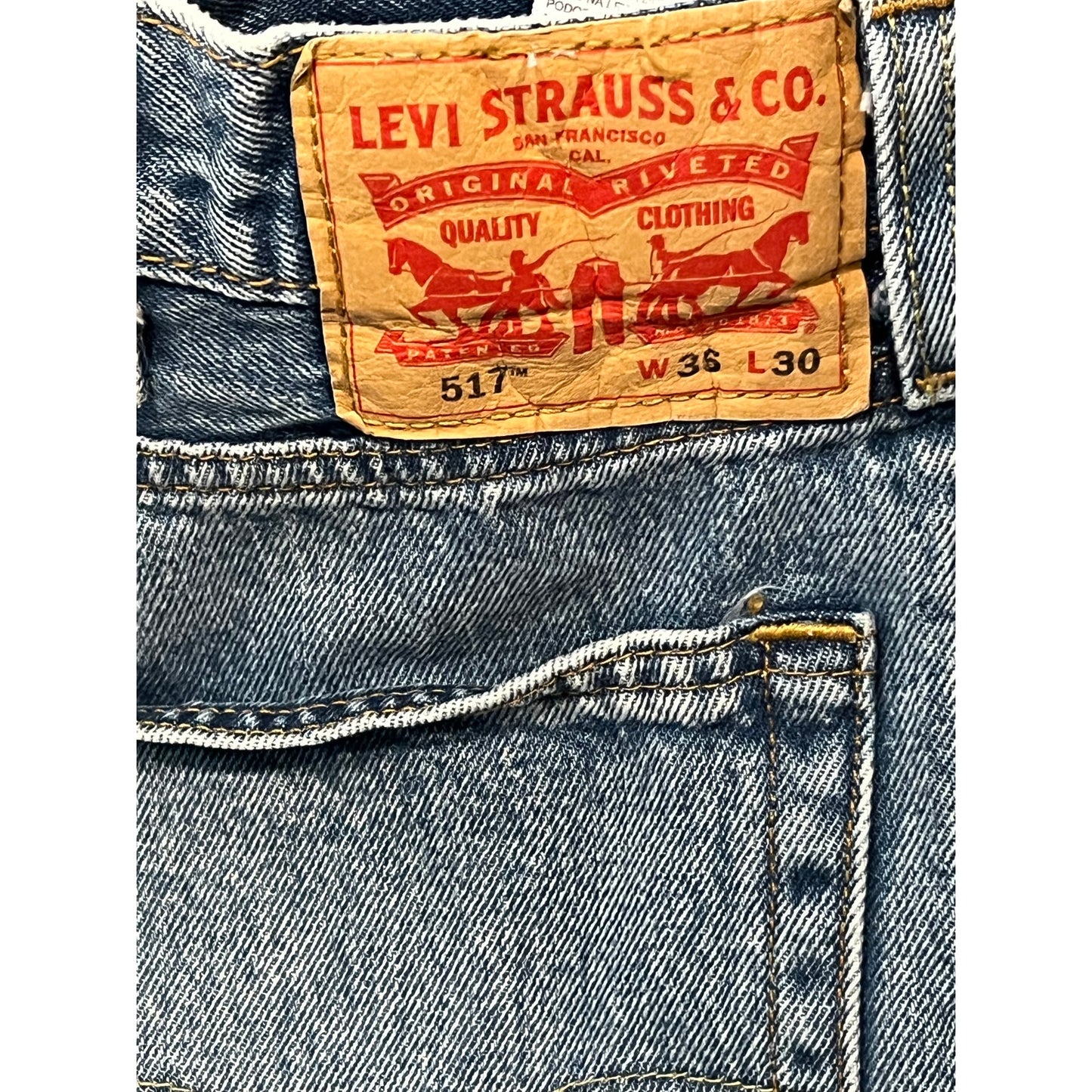 Levi's 517 Slim Boot Cut Black Jeans Mens 36x30