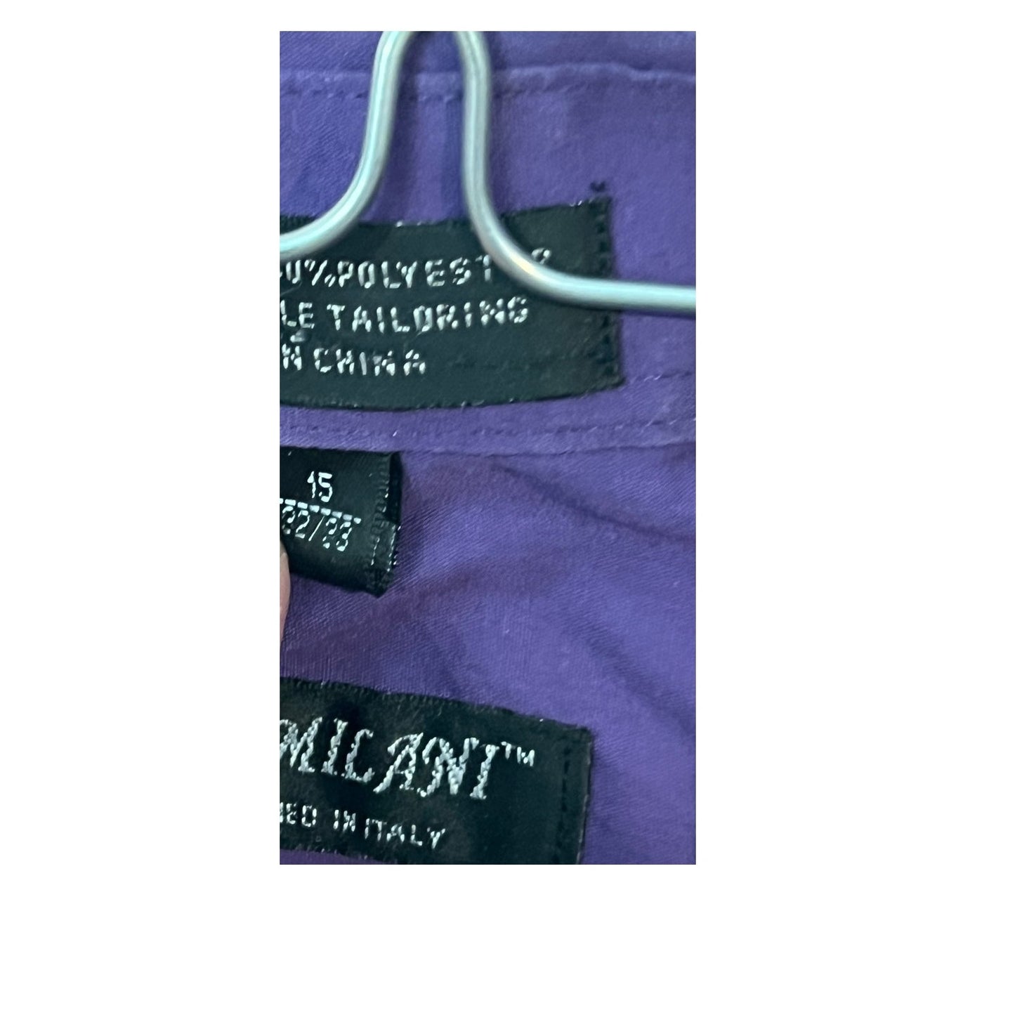 Milani Purple Long Sleeve Dress Shirt 15 32x33